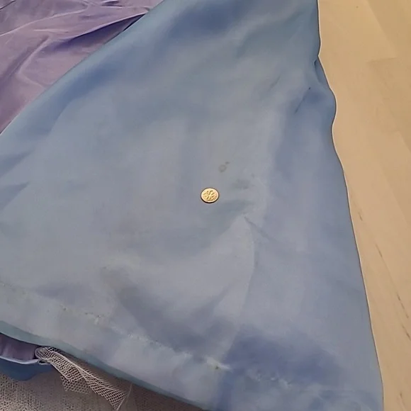 VTG 1950s Handmade Fit n' Flare Layered Blue Short Sleeved Cocktail Dress - Picture 16 of 17